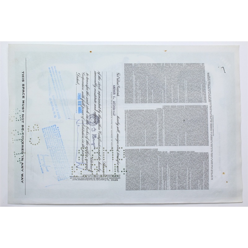 1958 Studebaker-Packard Corporation Stock Certificate - Y203967 - 100 Shares