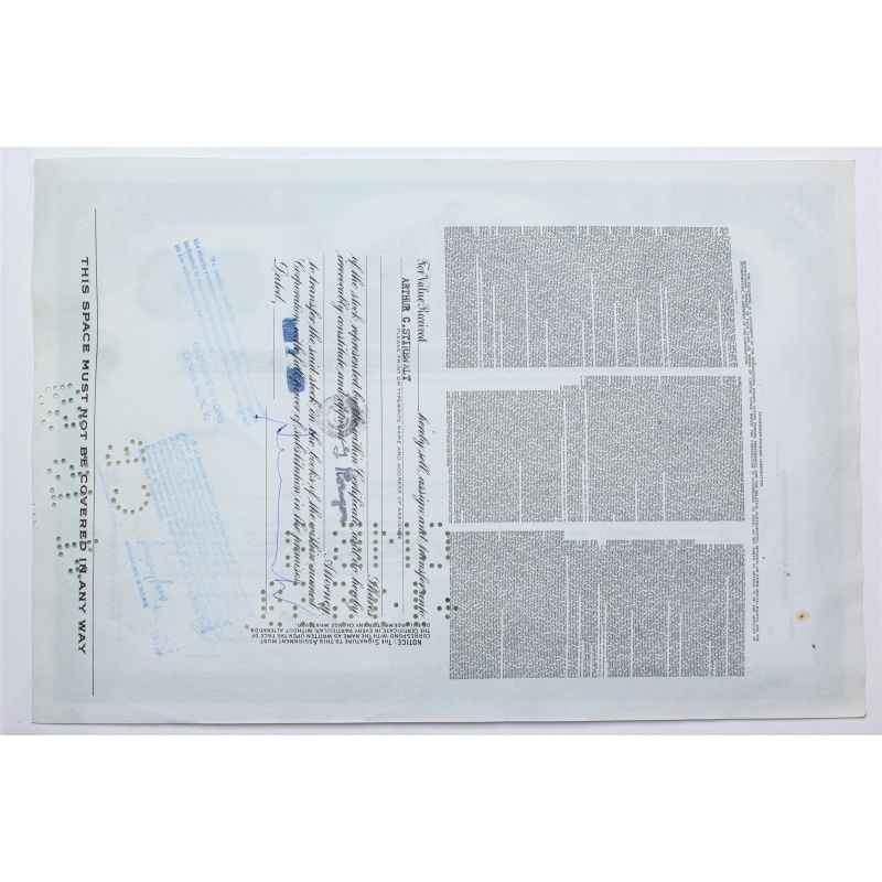 1958 Studebaker-Packard Corporation Stock Certificate - Y192409 - 100 Shares