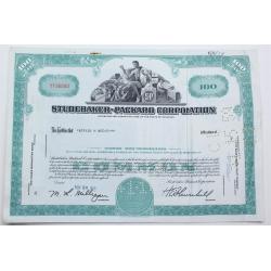 1958 Studebaker-Packard Corporation Stock Certificate - Y196880 - 100 Shares
