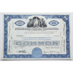 1955 Studebaker-Packard Corporation Stock Certificate - Y44055 - 100 Shares