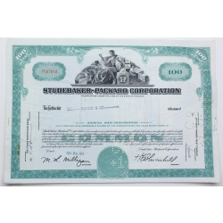 1958 Studebaker-Packard Corporation Stock Certificate - Y197612 - 100 Shares