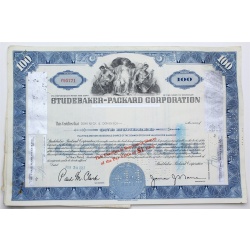 1957 Studebaker-Packard Corporation Stock Certificate - Y95771 - 100 Shares