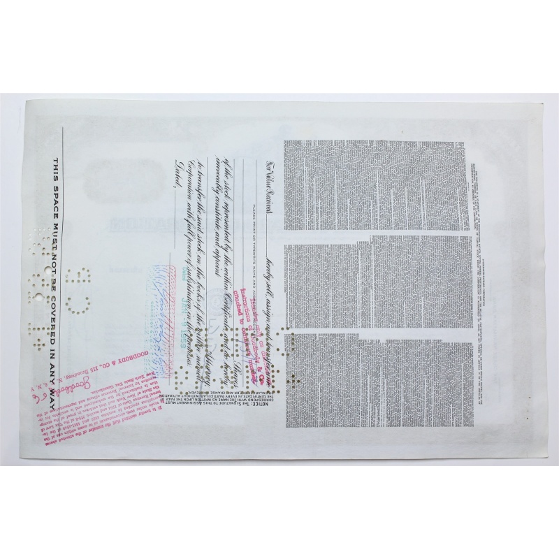 1959 Studebaker-Packard Corporation Stock Certificate - Y0160273 - 25 Shares