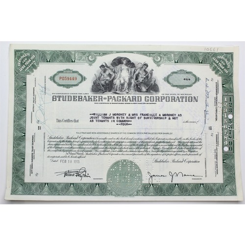 1955 Studebaker-Packard Corporation Stock Certificate - P059449 - 4 Shares