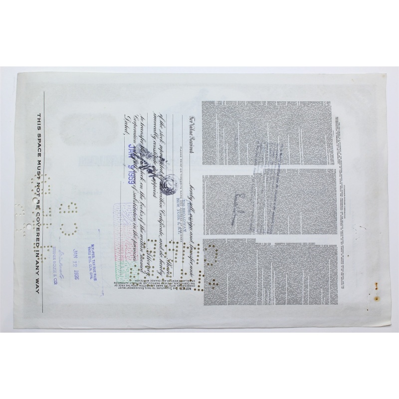 1959 Studebaker-Packard Corporation Stock Certificate - Y0160261 - 37 Shares