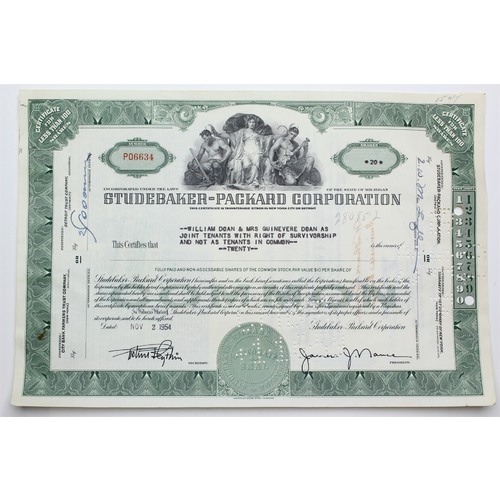 1954 Studebaker-Packard Corporation Stock Certificate - P06634 - 20 Shares