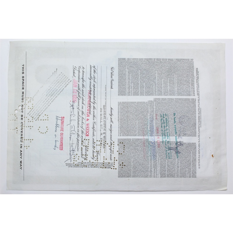 1958 Studebaker-Packard Corporation Stock Certificate - Y0154743 - 12 Shares