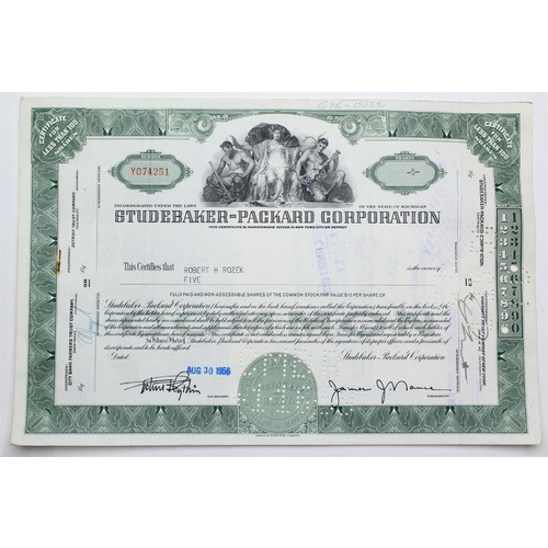 1956 Studebaker-Packard Corporation Stock Certificate - Y074251 - 5 Shares