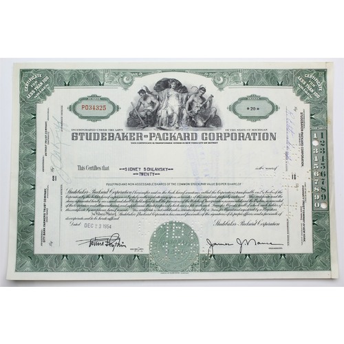 1954 Studebaker-Packard Corporation Stock Certificate - P034325 - 20 Shares