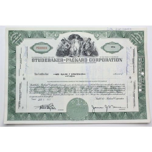1955 Studebaker-Packard Corporation Stock Certificate - P039818 - 5 Shares