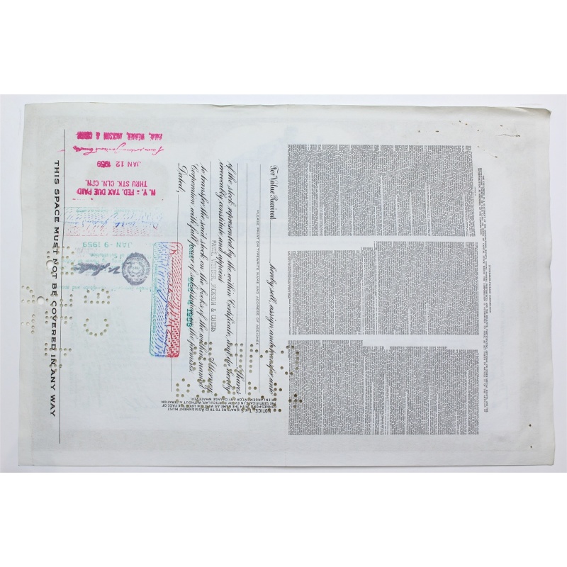 1958 Studebaker-Packard Corporation Stock Certificate - Y0154572 - 15 Shares