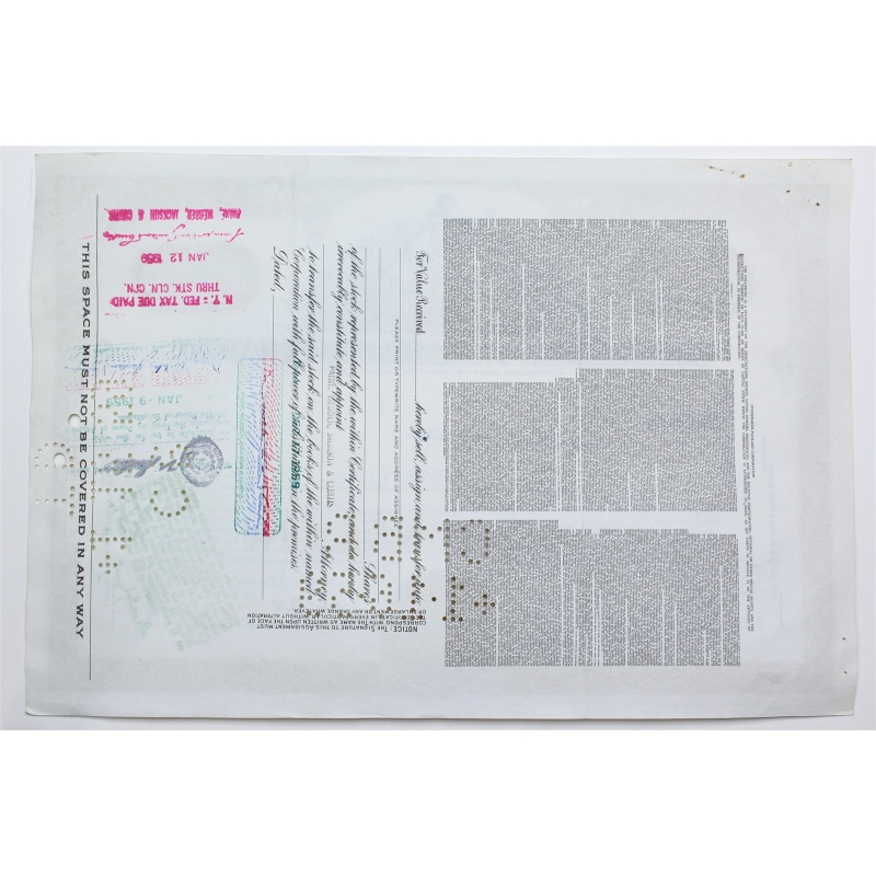 1958 Studebaker-Packard Corporation Stock Certificate - Y0157250 - 25 Shares