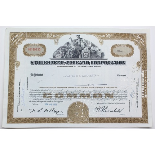 1959 Studebaker-Packard Corporation Stock Certificate - Y0160133 - 10 Shares