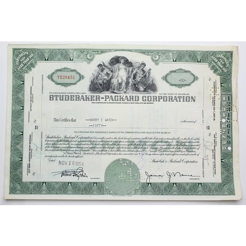 1954 Studebaker-Packard Corporation Stock Certificate - Y029451 - 50 Shares