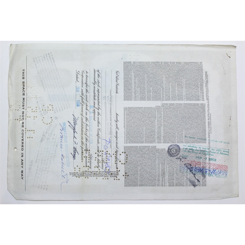 1958 Studebaker-Packard Corporation Stock Certificate - Y0148291 - 30 Shares