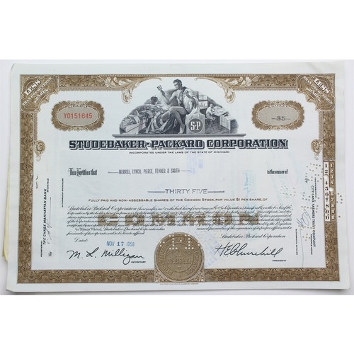 1958 Studebaker-Packard Corporation Stock Certificate - Y0151645 - 35 Shares