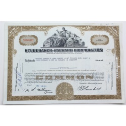 1958 Studebaker-Packard Corporation Stock Certificate - Y0148327 - 15 Shares