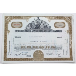 1959 Studebaker-Packard Corporation Stock Certificate - Y0159962 - 25 Shares