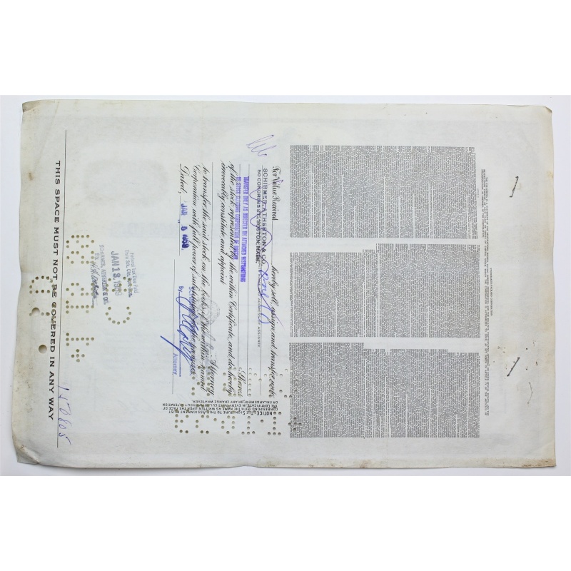 1958 Studebaker-Packard Corporation Stock Certificate - Y0159416 - 6 Shares