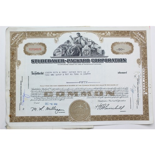 1958 Studebaker-Packard Corporation Stock Certificate - Y0154626 - 50 Shares