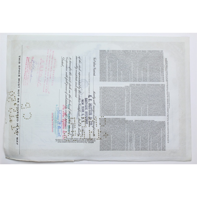 1958 Studebaker-Packard Corporation Stock Certificate - Y0147084 - 50 Shares