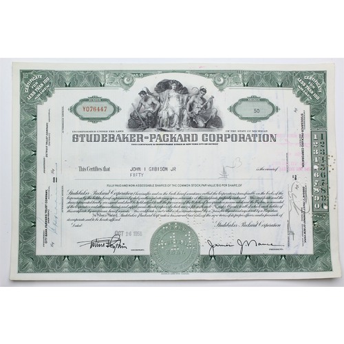 1956 Studebaker-Packard Corporation Stock Certificate - Y076447 - 50 Shares