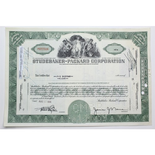 1956 Studebaker-Packard Corporation Stock Certificate - P077516 - 8 Shares