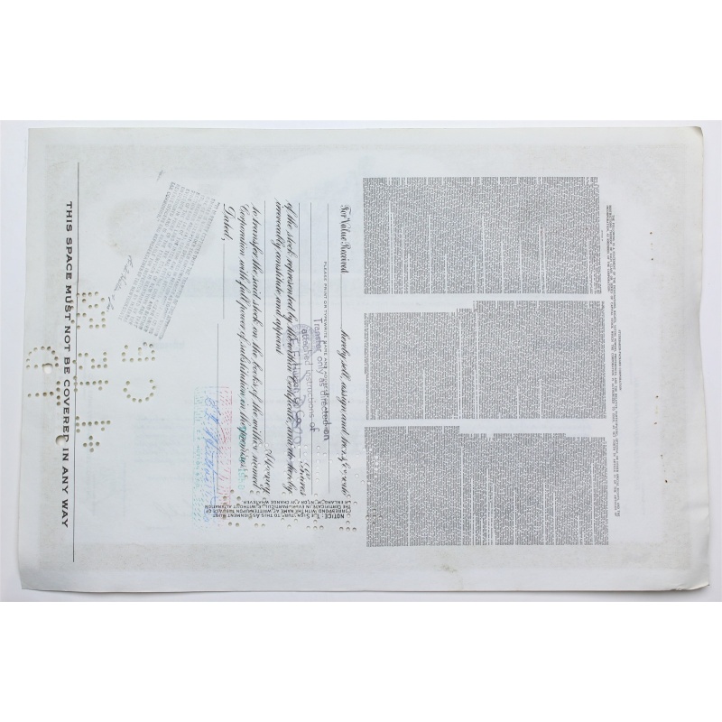 1958 Studebaker-Packard Corporation Stock Certificate - Y0155815 - 4 Shares