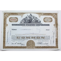 1958 Studebaker-Packard Corporation Stock Certificate - Y0155226 - 3 Shares