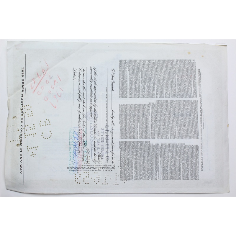 1958 Studebaker-Packard Corporation Stock Certificate - Y0155226 - 3 Shares