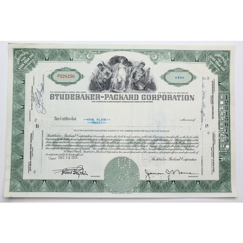 1954 Studebaker-Packard Corporation Stock Certificate - P028256 - 20 Shares