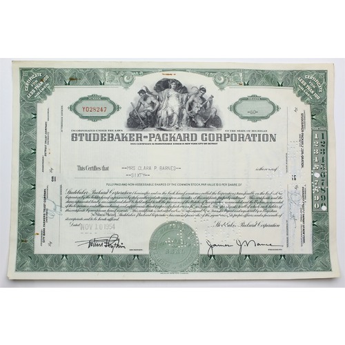 1954 Studebaker-Packard Corporation Stock Certificate - Y028247 - 60 Shares