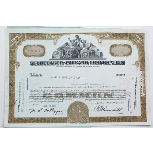 1959 Studebaker-Packard Corporation Stock Certificate - Y0159803 - 10 Shares