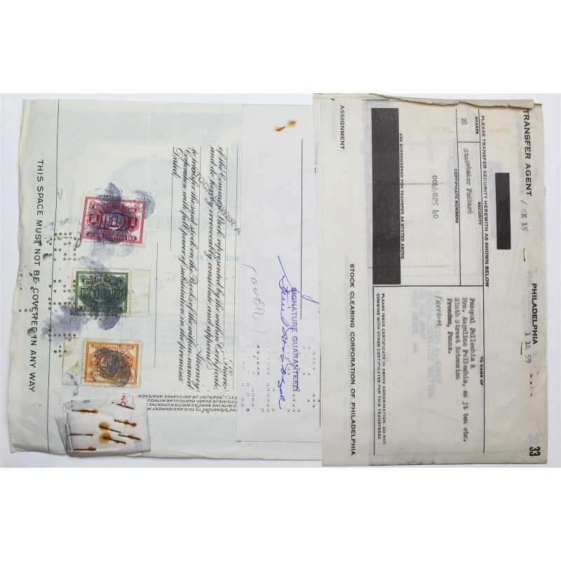 1955 Studebaker-Packard Corporation Stock Certificate - P044025 - 40 Shares