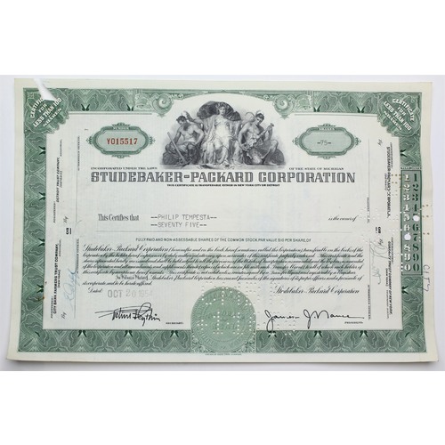 1954 Studebaker-Packard Corporation Stock Certificate - Y015517 - 75 Shares