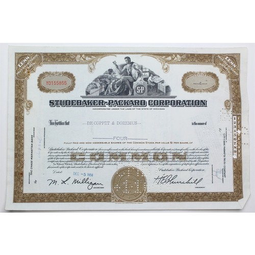 1958 Studebaker-Packard Corporation Stock Certificate - Y0155855 - 4 Shares