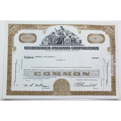 1959 Studebaker-Packard Corporation Stock Certificate - Y0160277 - 5 Shares