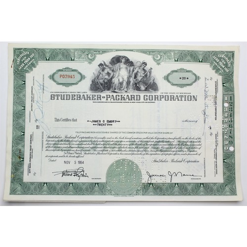 1954 Studebaker-Packard Corporation Stock Certificate - P07945 - 20 Shares