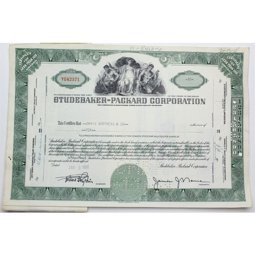 1955 Studebaker-Packard Corporation Stock Certificate - Y042371 - 10 Shares