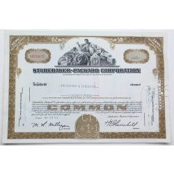 1958 Studebaker-Packard Corporation Stock Certificate - Y0159275 - 25 Shares