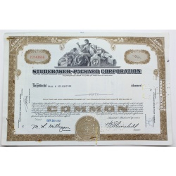 1958 Studebaker-Packard Corporation Stock Certificate - Y0143668 - 50 Shares