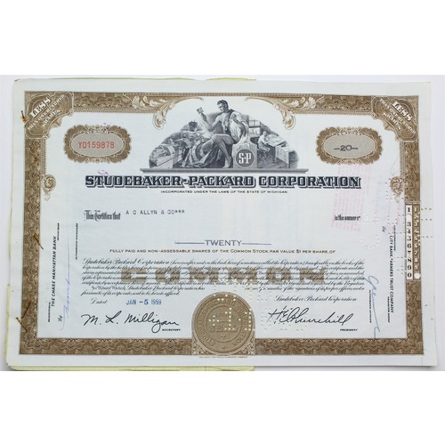 1959 Studebaker-Packard Corporation Stock Certificate - Y0159878 - 20 Shares