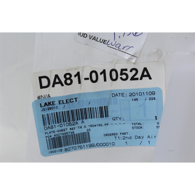 SAMSUNG DA81-01052A Refrigerator SHIM PLATE-SHEET REF T4.0 150*150 PP