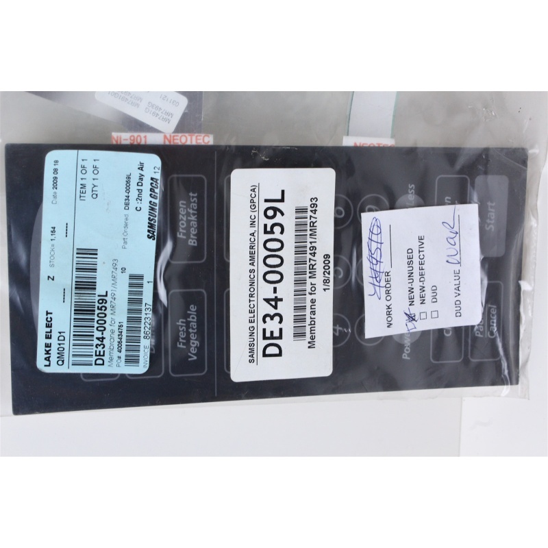 Maytag/SAMSUNG DE34-00059LKeypad SWITCH MEMBRANE FOR MR7491 / MR7493 ENGLISH