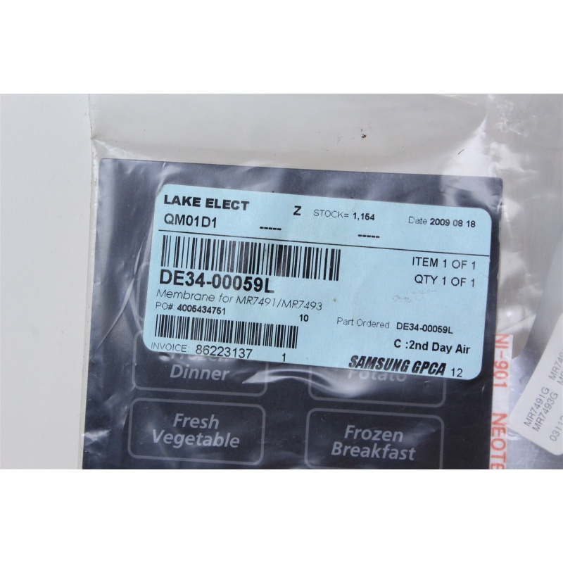 Maytag/SAMSUNG DE34-00059LKeypad SWITCH MEMBRANE FOR MR7491 / MR7493 ENGLISH