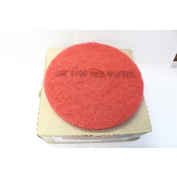 3M 5100 13" Red Buffing Floor Pad - 5/Case - 7910014394464 50048011083884