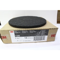 3M 7200 14" Black Stripping Floor Pad - 5/Case