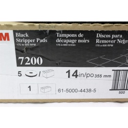 3M 7200 14" Black Stripping Floor Pad - 5/Case