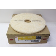 3M 3200 TopLine Speed 16" White / Amber Burnishing Floor Pad - 5/Case