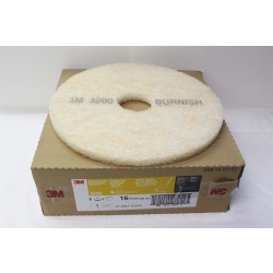 3M 3200 TopLine Speed 16" White / Amber Burnishing Floor Pad - 5/Case